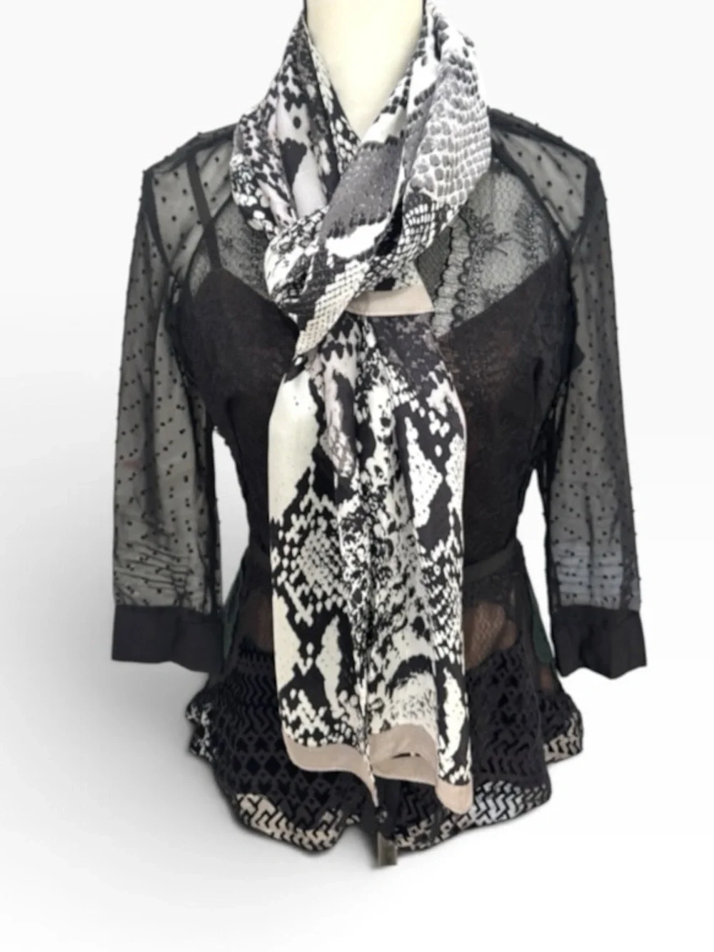Vince Camuto Silk Scarf Snakeskin Print